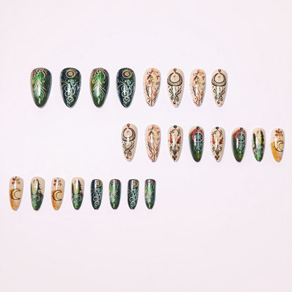 Artistic Celestial-Themed Nail Art Acalora