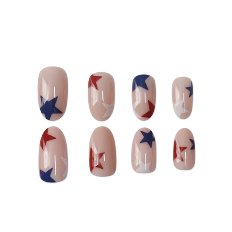 Artistic Star-Pattern Press-On Nails Acalora