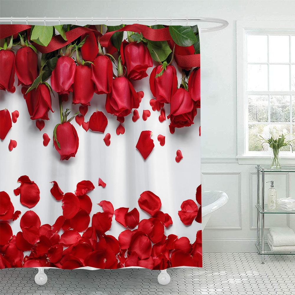 Romantic Floral Swan Shower Curtain