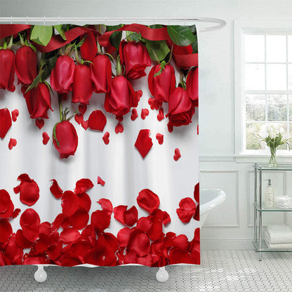 Romantic Floral Swan Shower Curtain