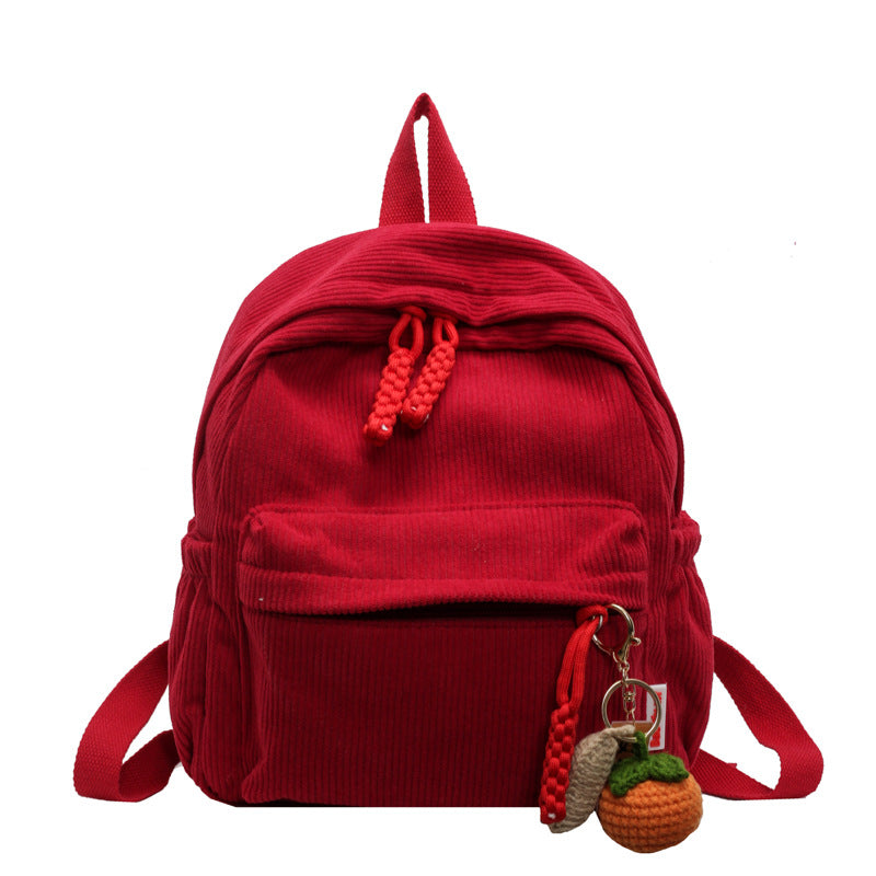 Corduroy Casual Mini School Backpack Bowlift