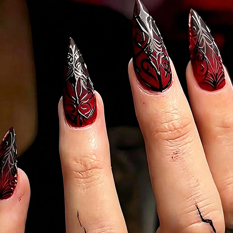 Artificial Nail Set with Elegant Floral Design Acalora