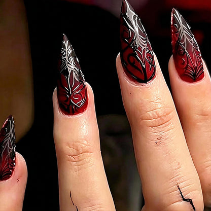 Artificial Nail Set with Elegant Floral Design Acalora