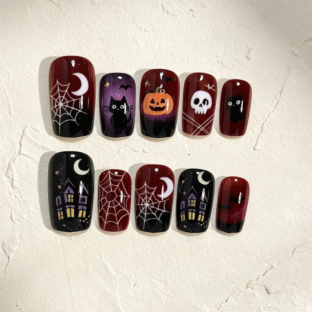 Halloween-Themed Press-On Nail Art Acalora