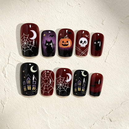 Halloween-Themed Press-On Nail Art Acalora