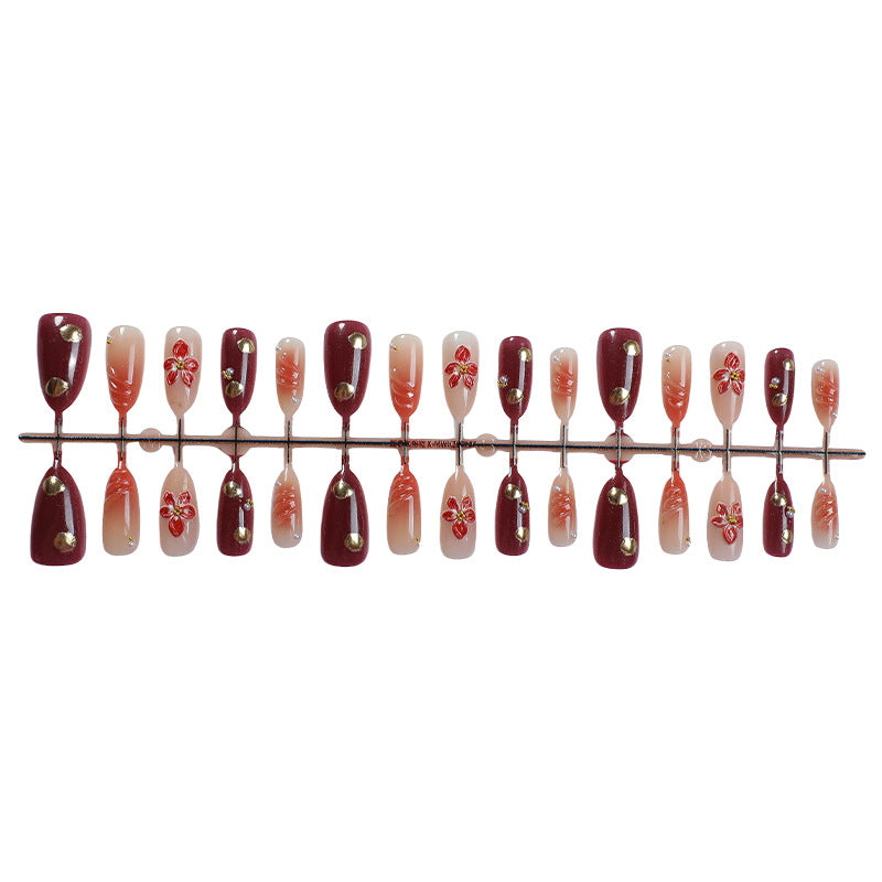 Elegant Floral Press-On Nail Art Set Acalora 1788496102