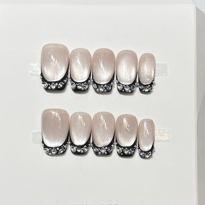 Decorative Rhinestone Tip Press-On Nails Acalora