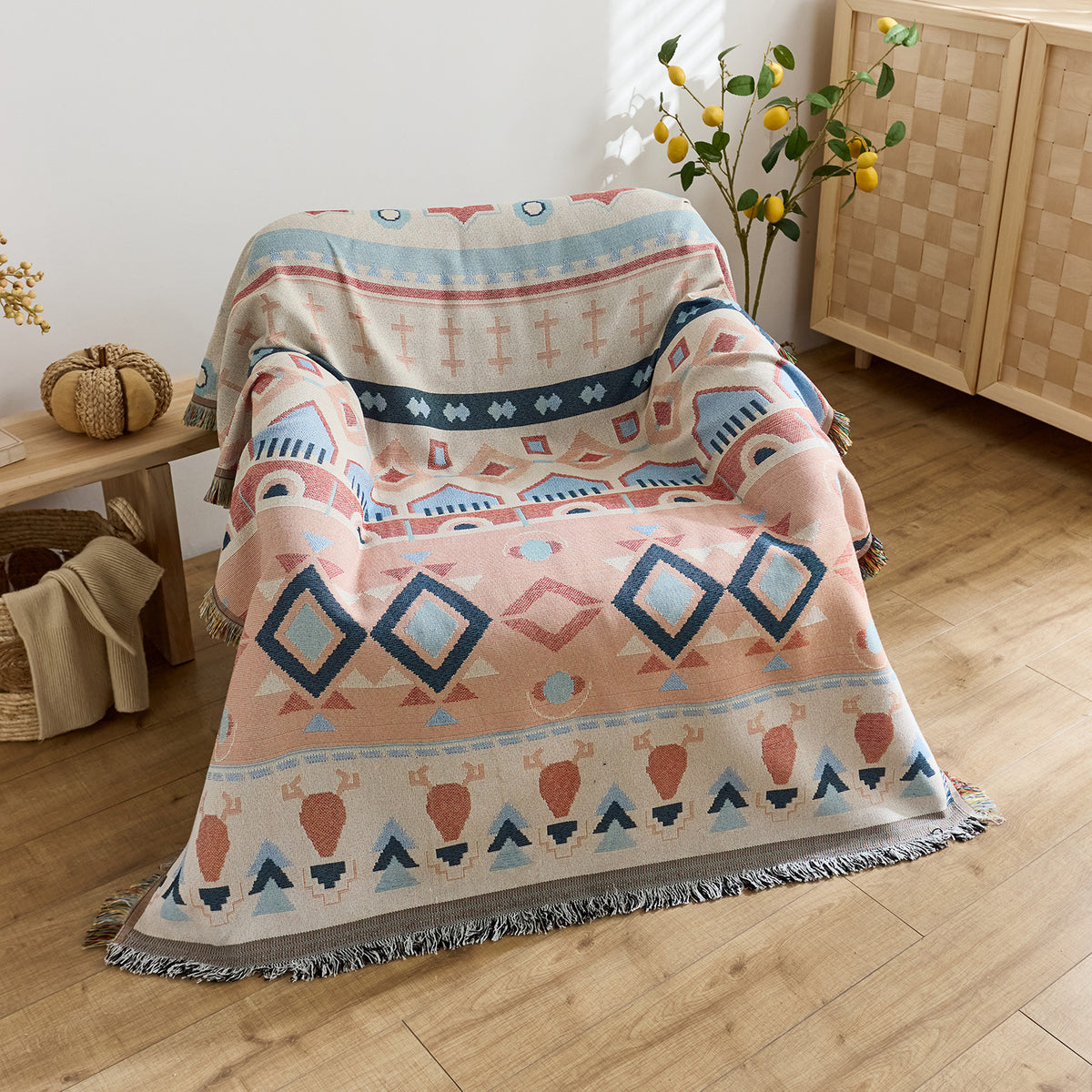 Artistic Jacquard Throw Blanket