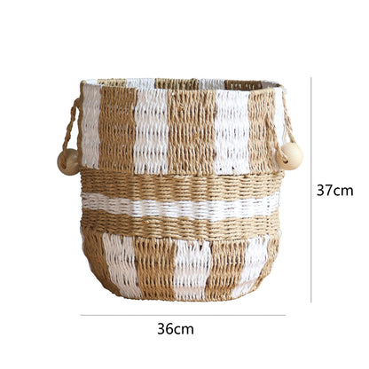 Handcrafted storage bucket made of pocket fabric Acalora