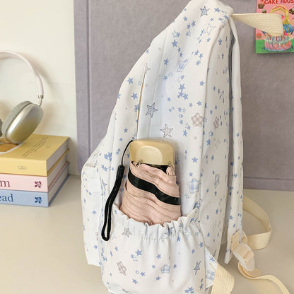 Star-Patterned Canvas Backpack Acalora