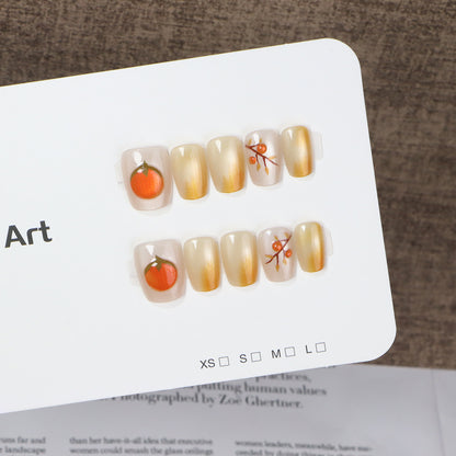 Seasonal Fruit-Themed Press-On Nail Art Acalora