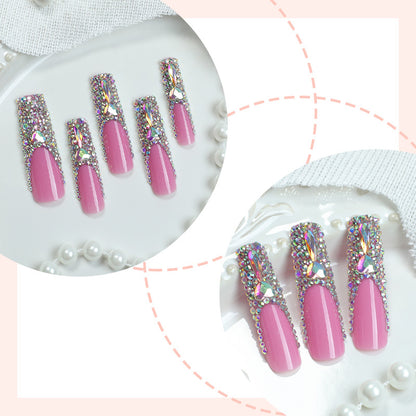 Glamorous Crystal-Embellished Press-On Nails Acalora