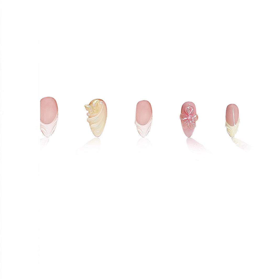 Floral Vintage Press-On Nail Art Acalora