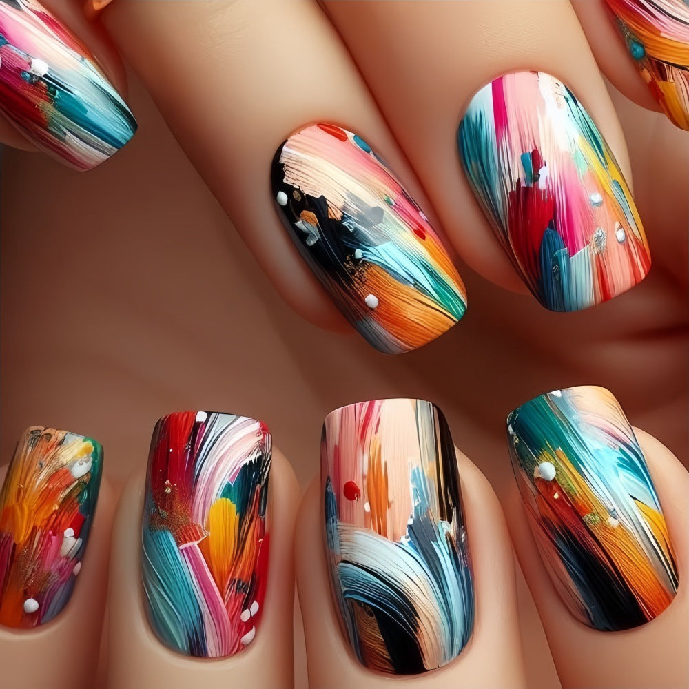Nail Art Set with Creative Color Patterns Acalora