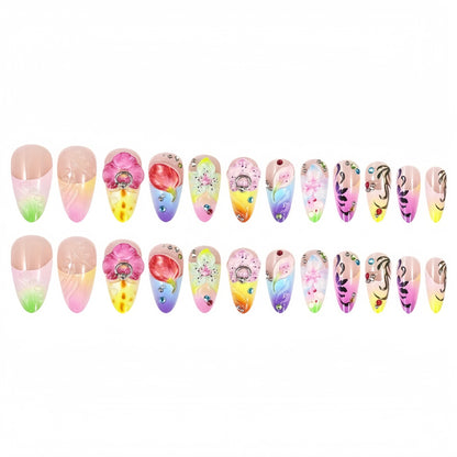Intricately Designed Floral Press-On Nails Acalora