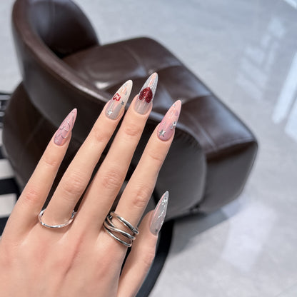 Elegant Decorative Stiletto Press-On Nail Art Set Acalora