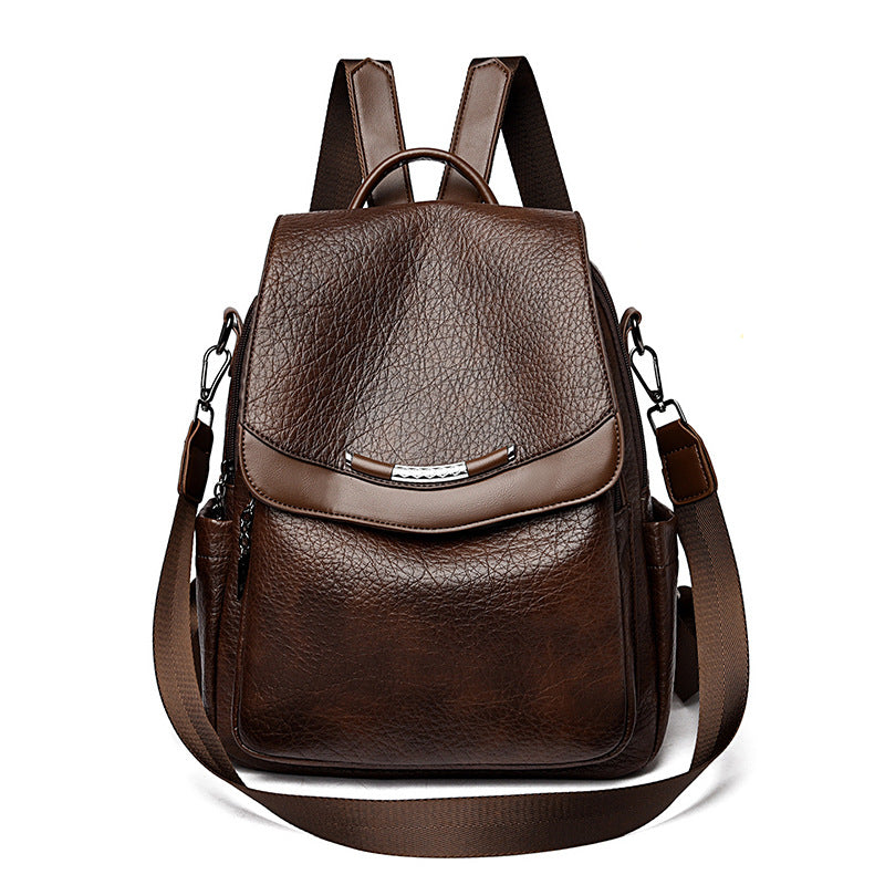 Chic Textured Leather Backpack Acalora