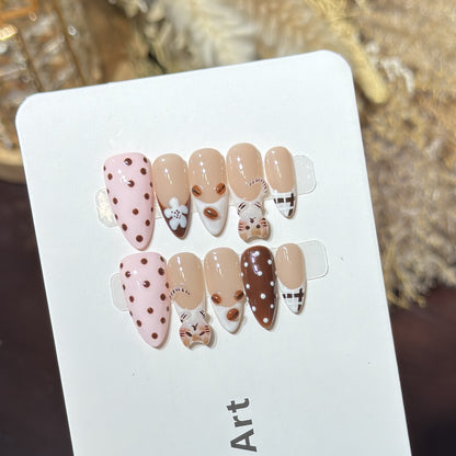 Whimsical Themed Press-On Nail Art Set Acalora