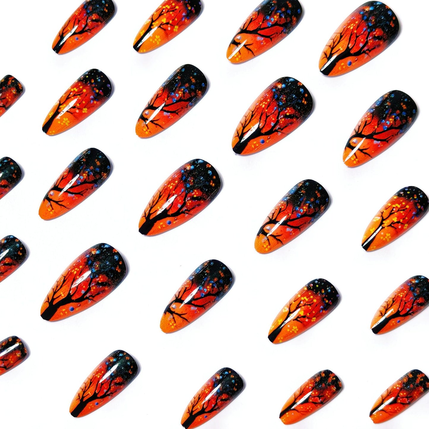 Artistic Autumn Grove Nail Art Acalora
