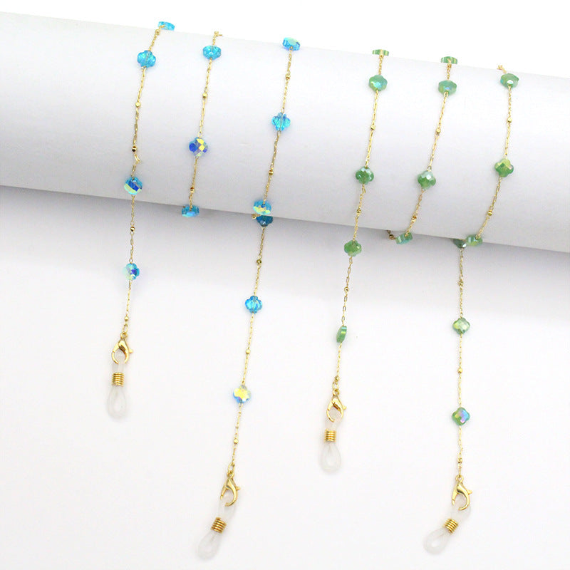 Elegant Crystal-Designed Eyewear Chain Acalora