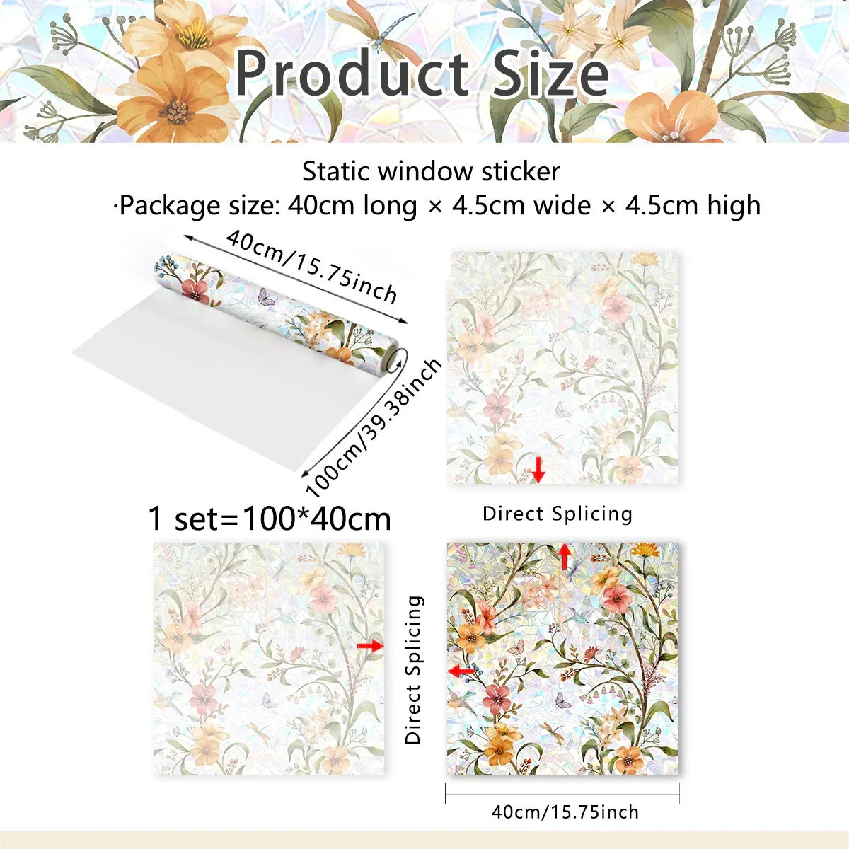 BowLift | 💐 Colorful Floral Bouquet Window Sticker 🖼️ (Removable without leaving marks)