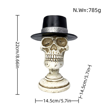 Stylish skeleton figure with top hat and black rose Acalora