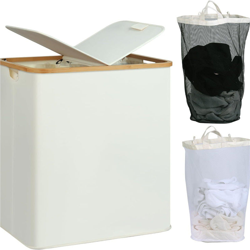 Laundry basket with lid and shelf table Acalora