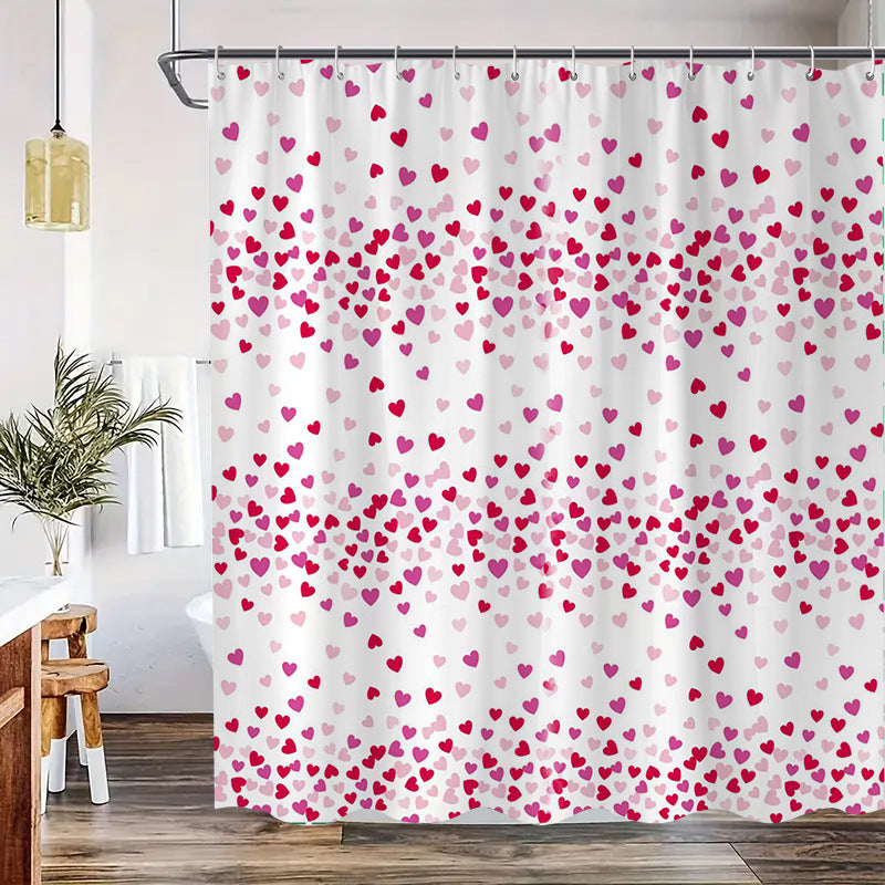 Heart Patterned Shower Curtain