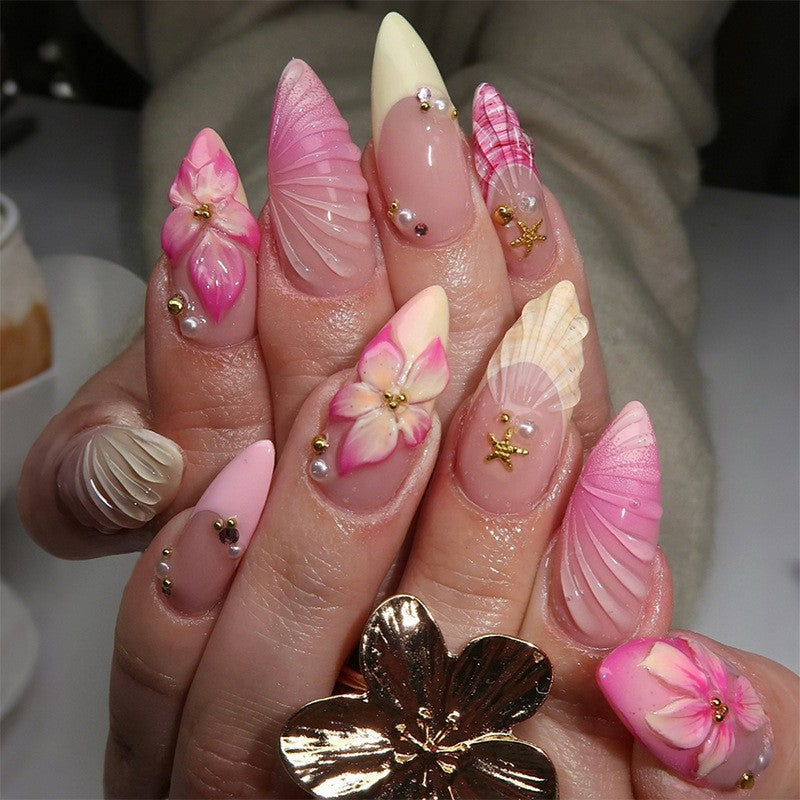 Artistic Floral Press-On Nails Acalora