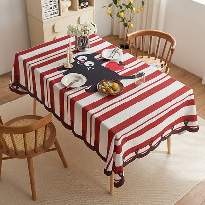 Decorative Striped Tablecloth