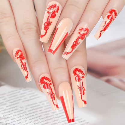 Art nails with dragon motif Acalora
