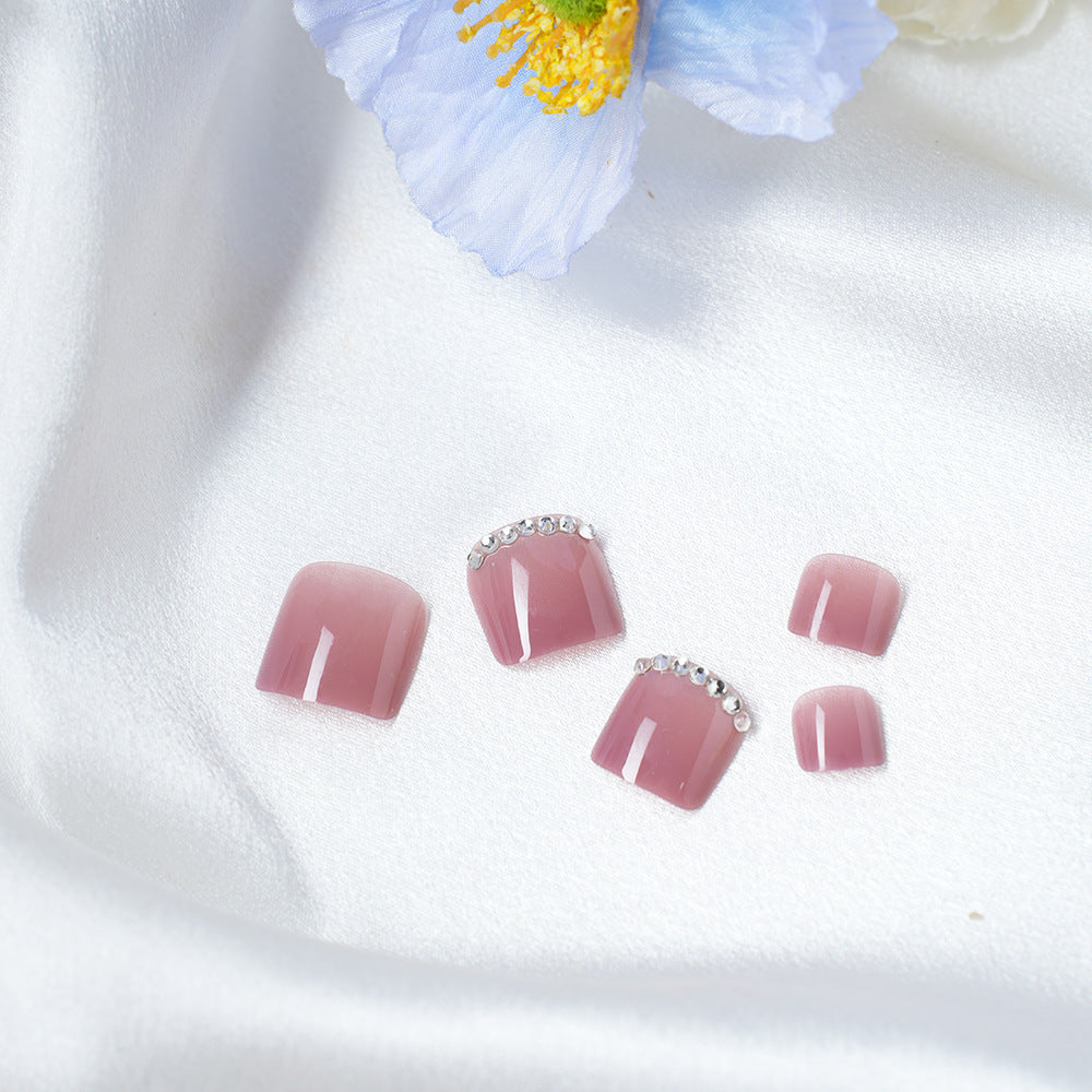 Elegant Press-On Nail Art Set with Rhinestones Acalora