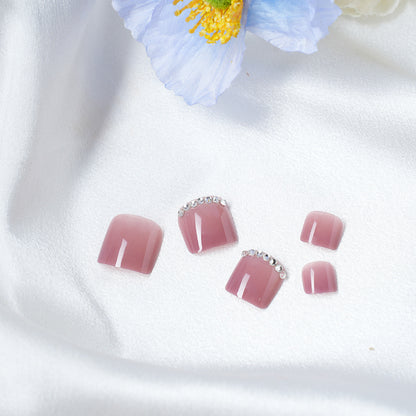 Elegant Press-On Nail Art Set with Rhinestones Acalora
