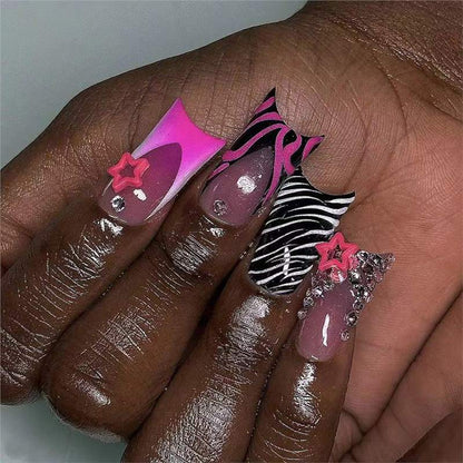 Artistic Long Press-On Nail Design Acalora