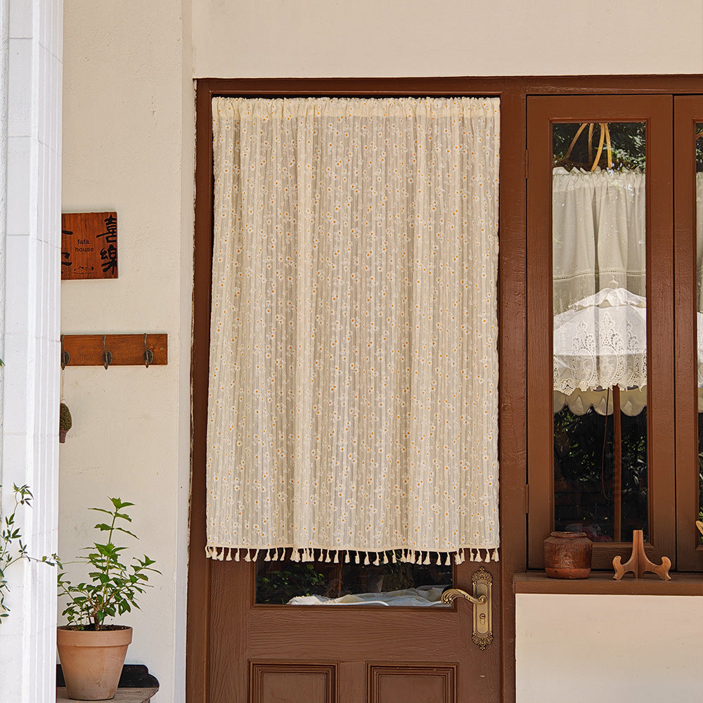Elegant Floral Pattern Room Divider Curtain