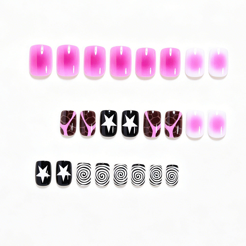 Artistic Press-On Nail Set with Unique Patterns Acalora