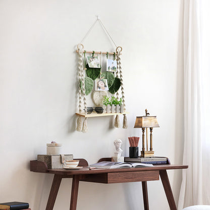 Macramé Wall Hanging with Decorative Leaf Patterns