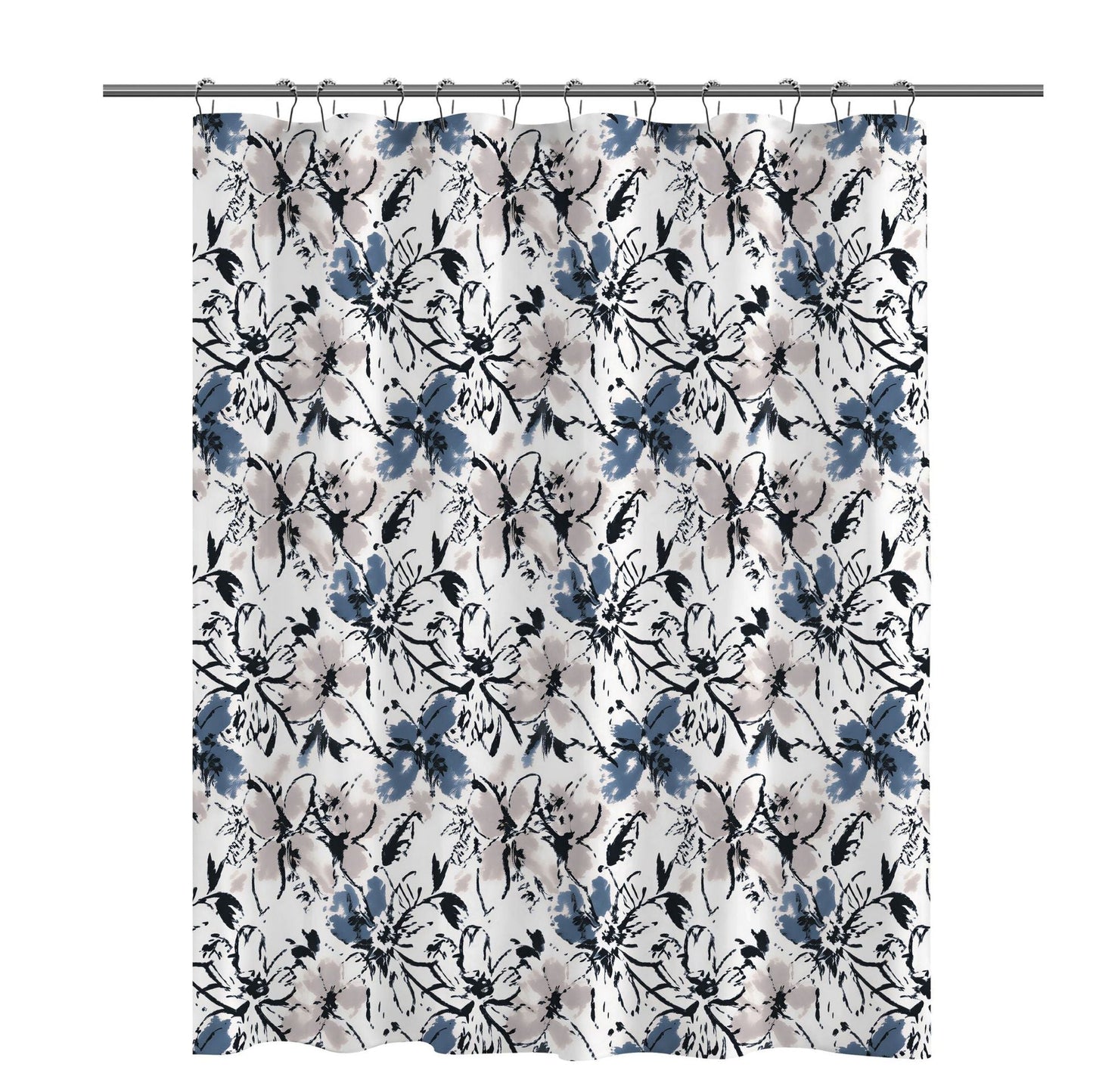 Artistic Floral Print Shower Curtain