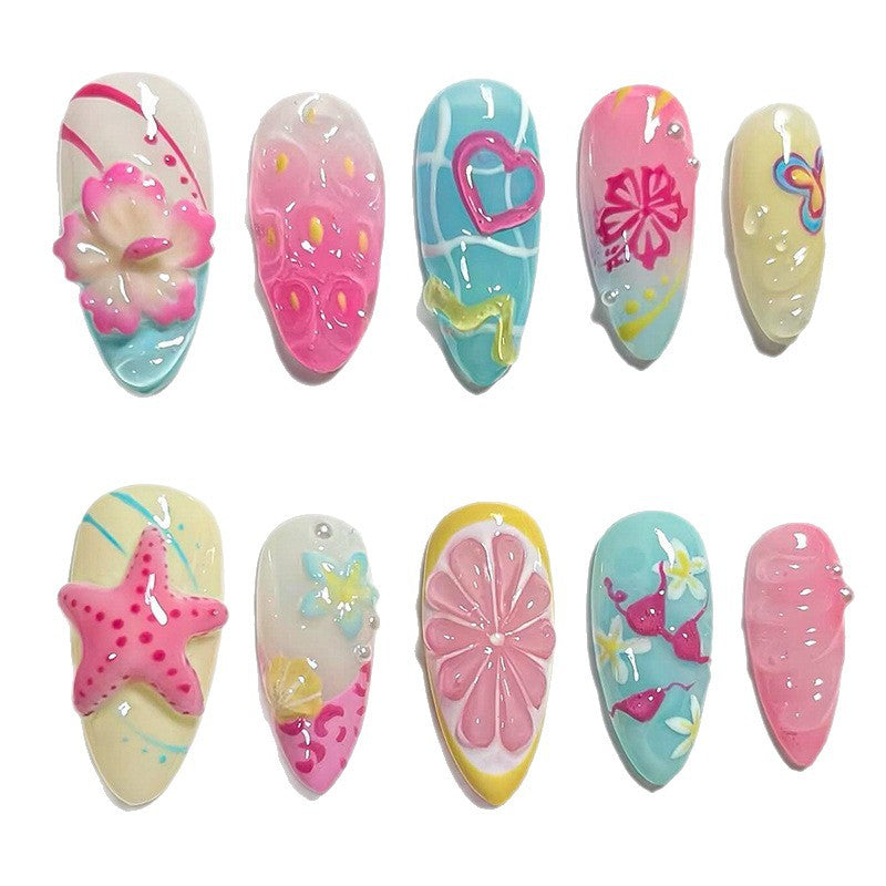 Thematic Underwater Nail Art Press-On Set Acalora