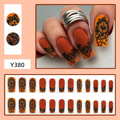 Artificial nails with floral tips pattern Acalora