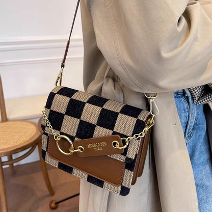 Stylish Checkered Crossbody Bag Acalora
