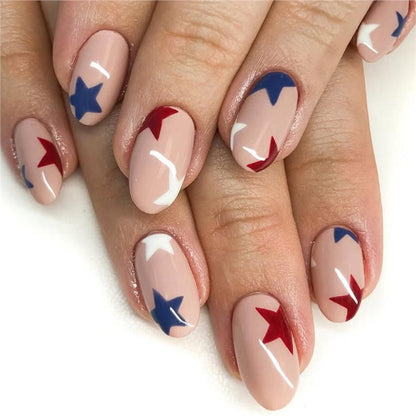 Artistic Star-Pattern Press-On Nails Acalora
