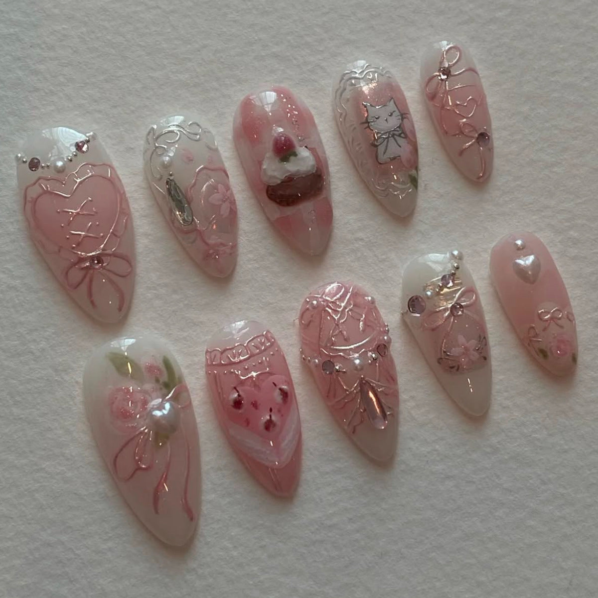 Decorative Press-On Nail Art Set Acalora