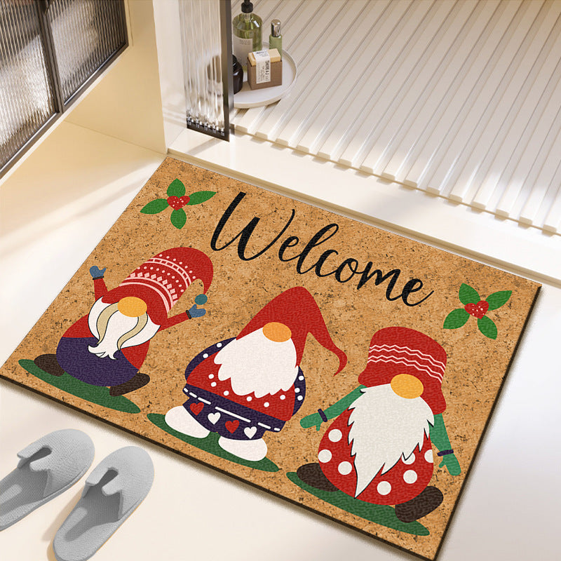 Festive Christmas-Themed Bath Mat