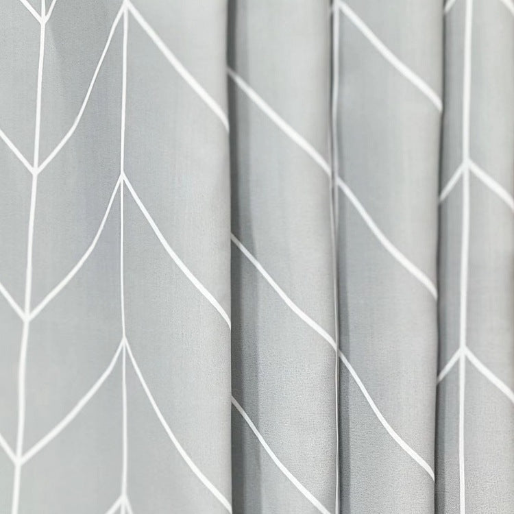 Chevron Patterned Fabric Shower Curtain