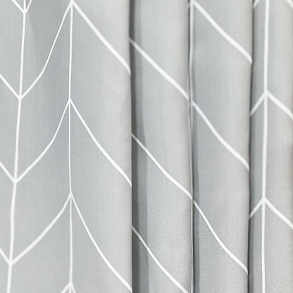Chevron Patterned Fabric Shower Curtain
