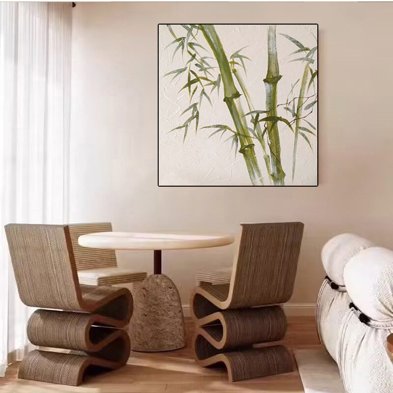Bamboo-Inspired Textured Canvas Artwork