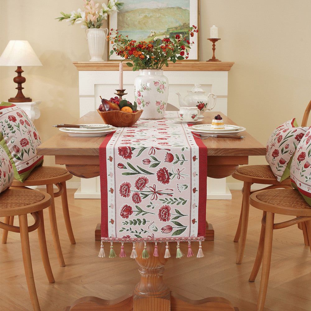 Elegant Floral Design Table Runner