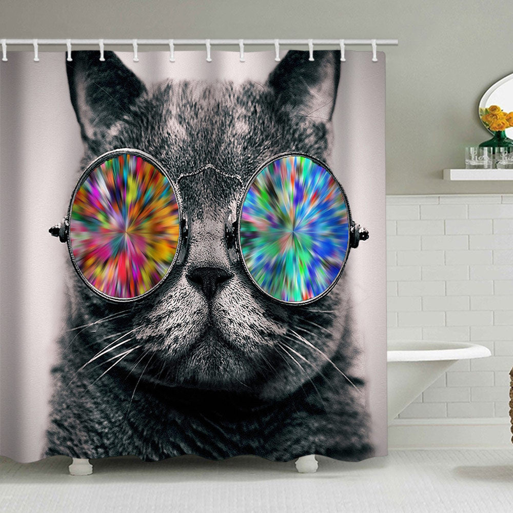 Artistic Dog Illustration Shower Curtain
