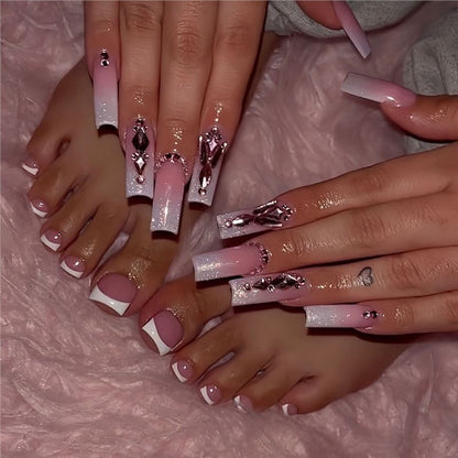 Artistic Floral Press-On Nail Art Acalora